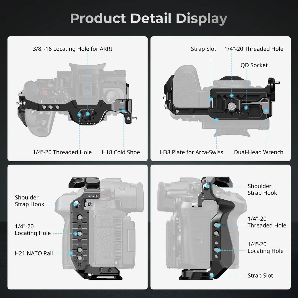 SmallRig HawkLock Quick Release Cage Kit for Panasonic LUMIX GH7/GH6, with Top Handle Kit, Cable Clamp for HDMI and USB-C 4825