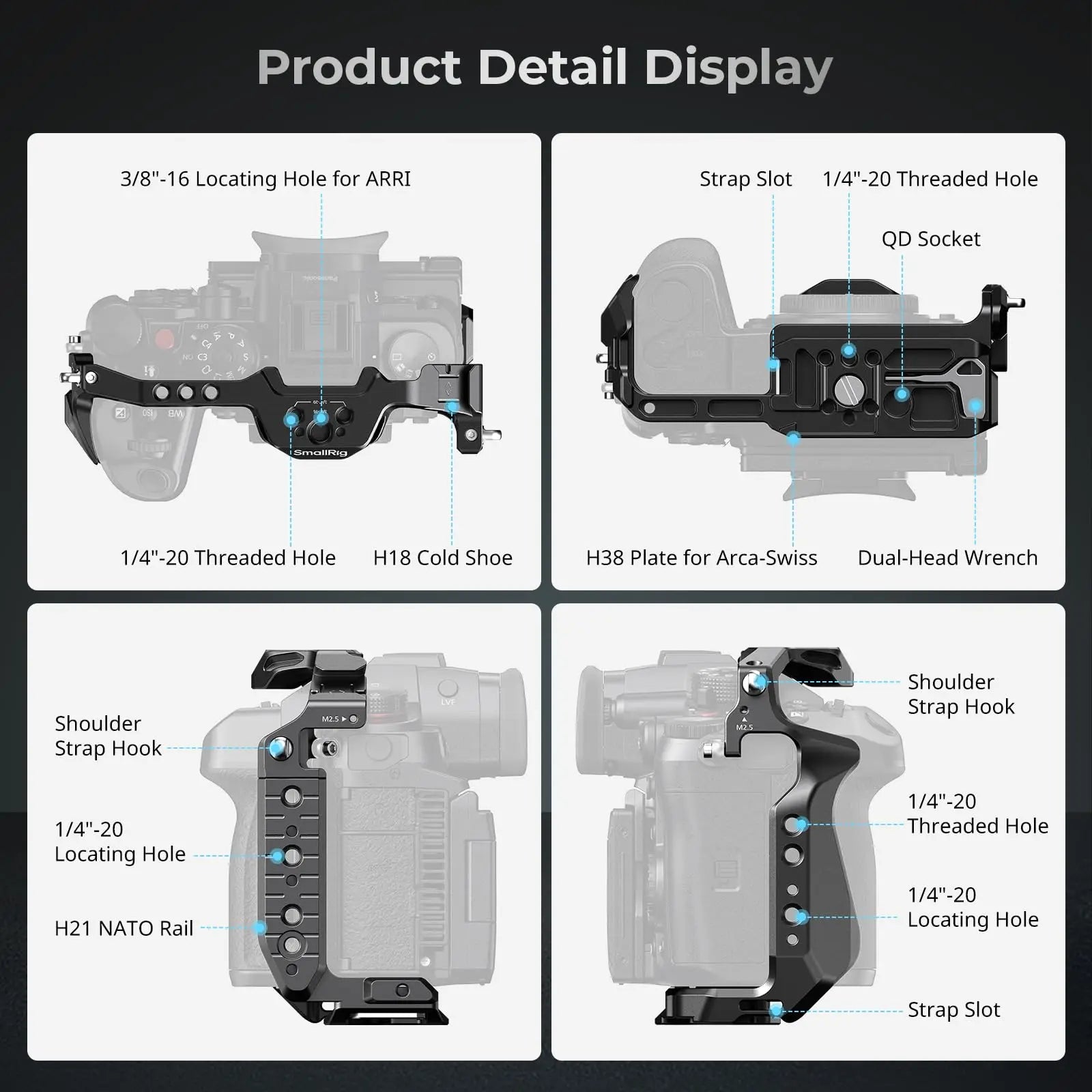 SmallRig HawkLock Quick Release Cage Kit for Panasonic LUMIX GH7/GH6, with Top Handle Kit, Cable Clamp for HDMI and USB-C 4825