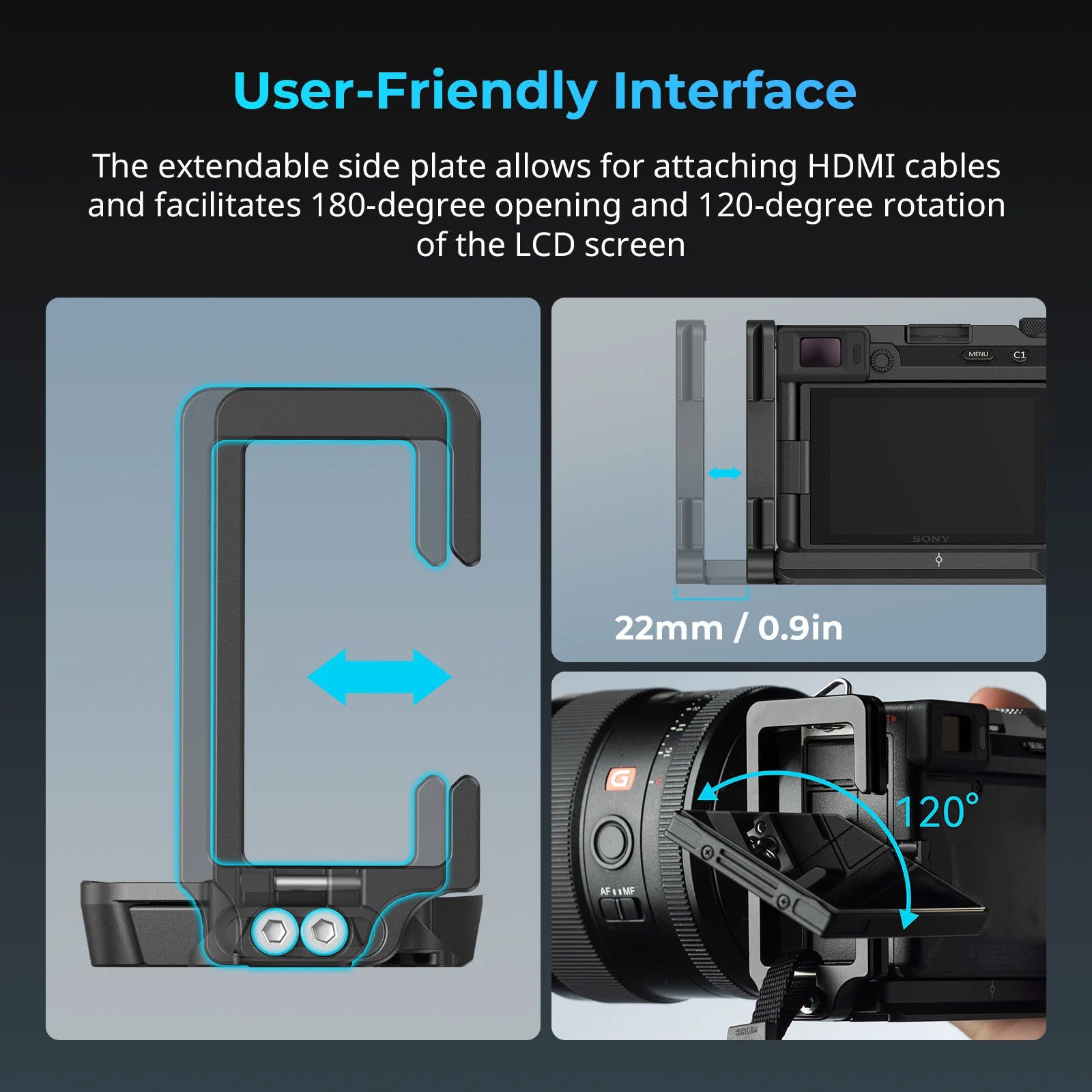 SmallRig L-Bracket for Sony Alpha 7C II / Alpha 7CR Arca Compatible Quickly Switch Side Plate Baseplate for Sony A7C II 4569