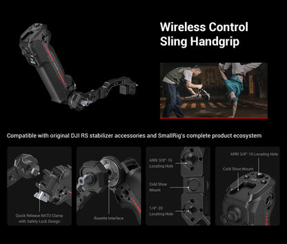 SmallRig Wireless Control Sling Handgrip  for DJI RS 2, for DJI RS 3 Pro / RS 4/RS 4 Pro with Wireless Controller 3920