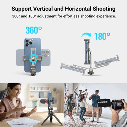 SmallRig Multifunctional Universal Metal Smartphone Holder with Cold Shoe Mount and 1/4"-20 Threaded Holes Portable 3559