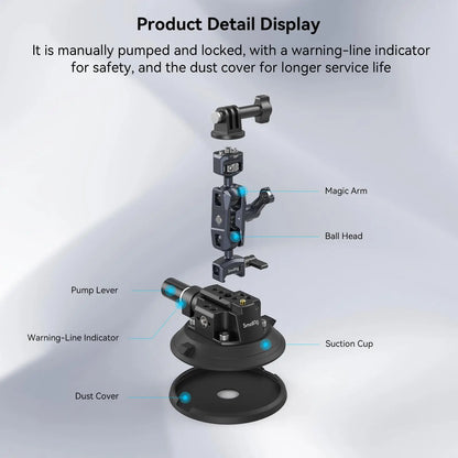 SmallRig 4" Camera Suction Mount with Ball Head Magic Arm