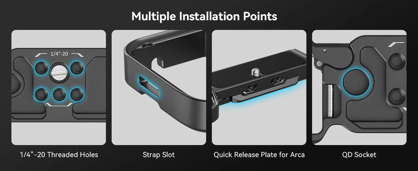 SmallRig Bottom Mount Plate for Sony Alpha 7C II /Alpha 7CR Camera Baseplate Can Install on Tripod for DJI RS 3 Pro Gimbals 4438