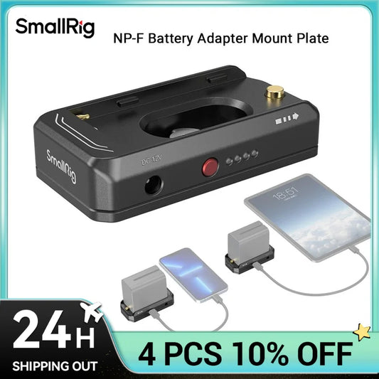 SmallRig NP-F Battery Advanced Adapter Mount Plate DC 7.4V 12V Dual Output USB-C Interface Bi-directional Input Output 36W 3168B