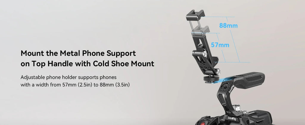 SmallRig Metal Phone Holder with Cold Shoe for 57-88mm