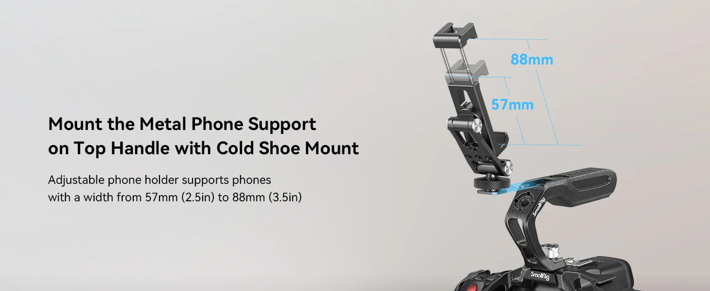 SmallRig Metal Phone Holder with Cold Shoe for 57-88mm