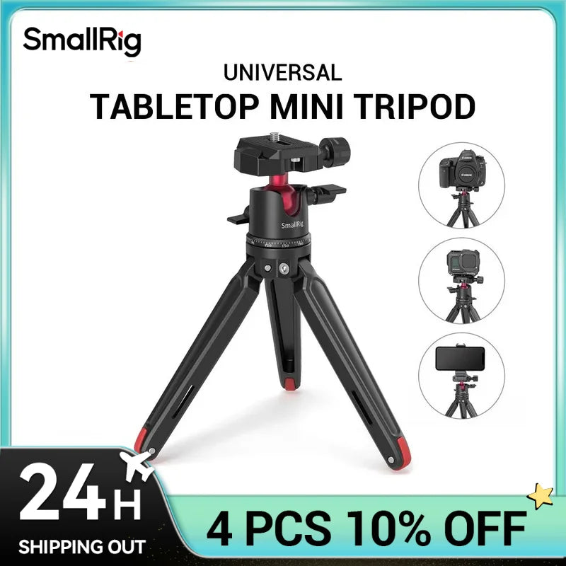 SmallRig Universal Tabletop Mini Tripod with Panoramic Ball Head Tripod for Phone Tripode for Camera ,DSLRs Adjustable 2664
