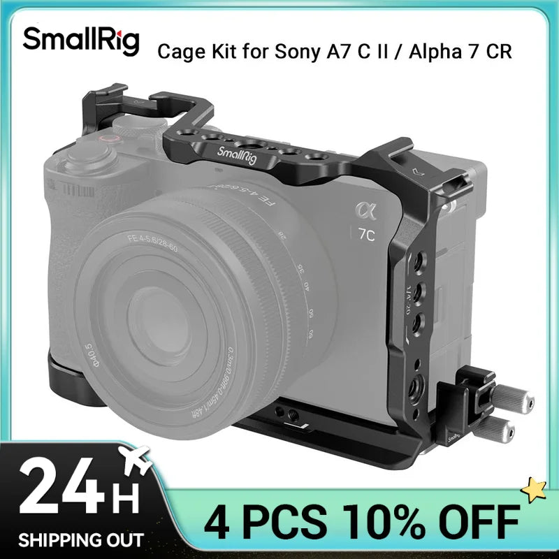 SmallRig Cage Kit for Sony Alpha 7 C II / Alpha 7 CR Full Cage with Cable Clamp with Quick-Release Plate for Sony A7C II