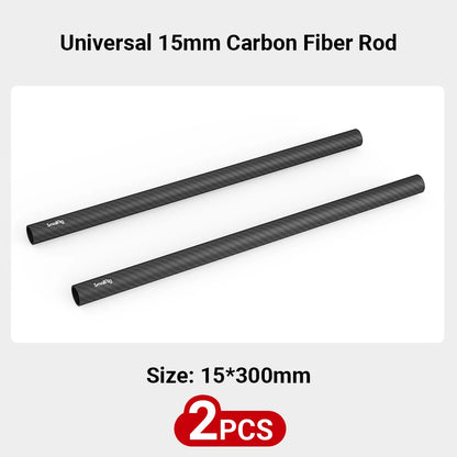 SmallRig 15mm Carbon Fiber Rod Length 10cm/15cm/20cm/22.5cm/30cm, Light Weight Rods for 15mm Support System Camera Rig 2PCS Pack