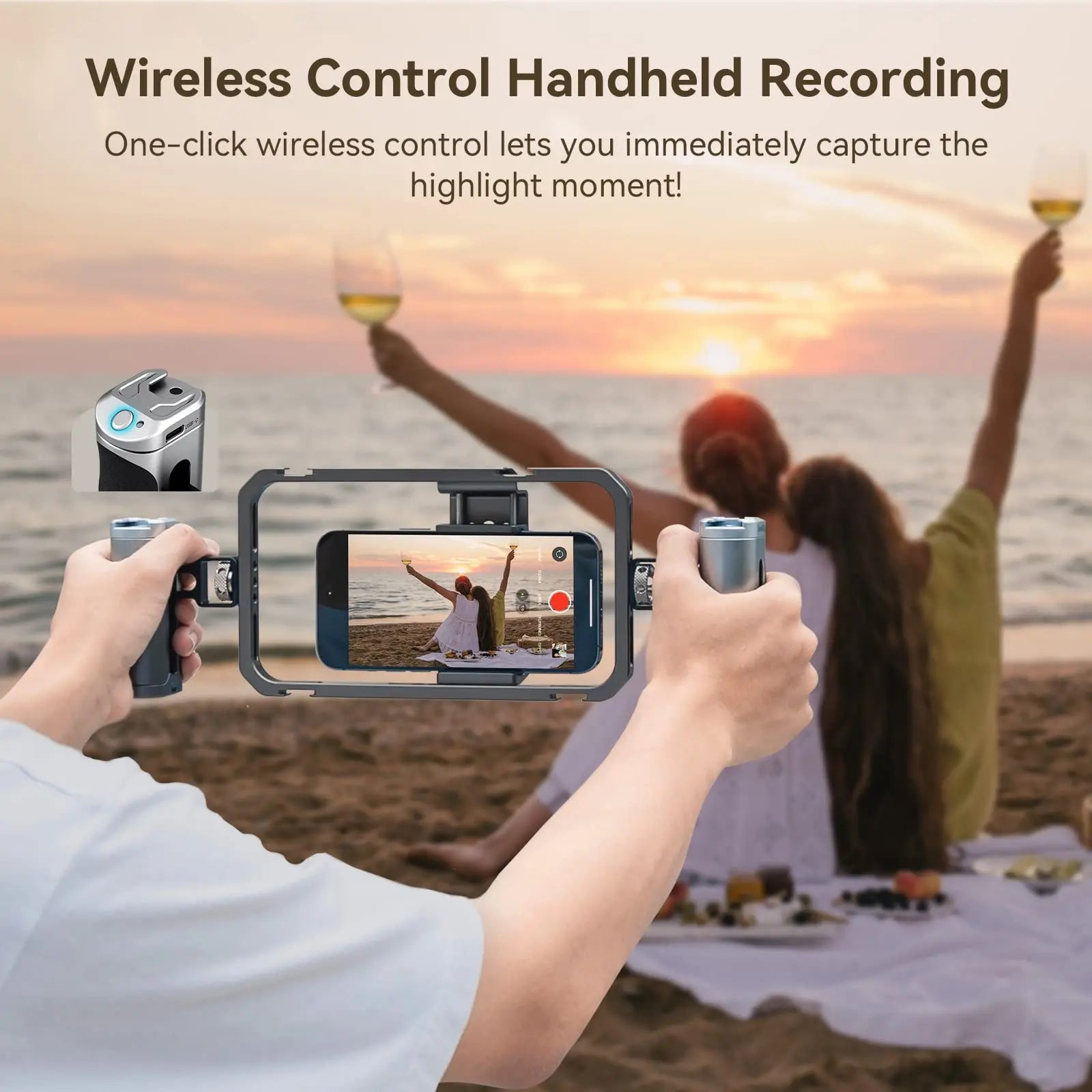 SmallRig Universal SmartPhone Cage & for iPhone 14/13 Pro/Pro Max With Foldable Handles Wireless Controls Rig for iPhone 14 /13/12