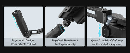 SmallRig RS 4 Mini Adjustable Handle Sling Handgrip for DJI RS 3 Mini / RS 4 Mini Gimbal Handheld Stabilizer,with NATO Clamp
