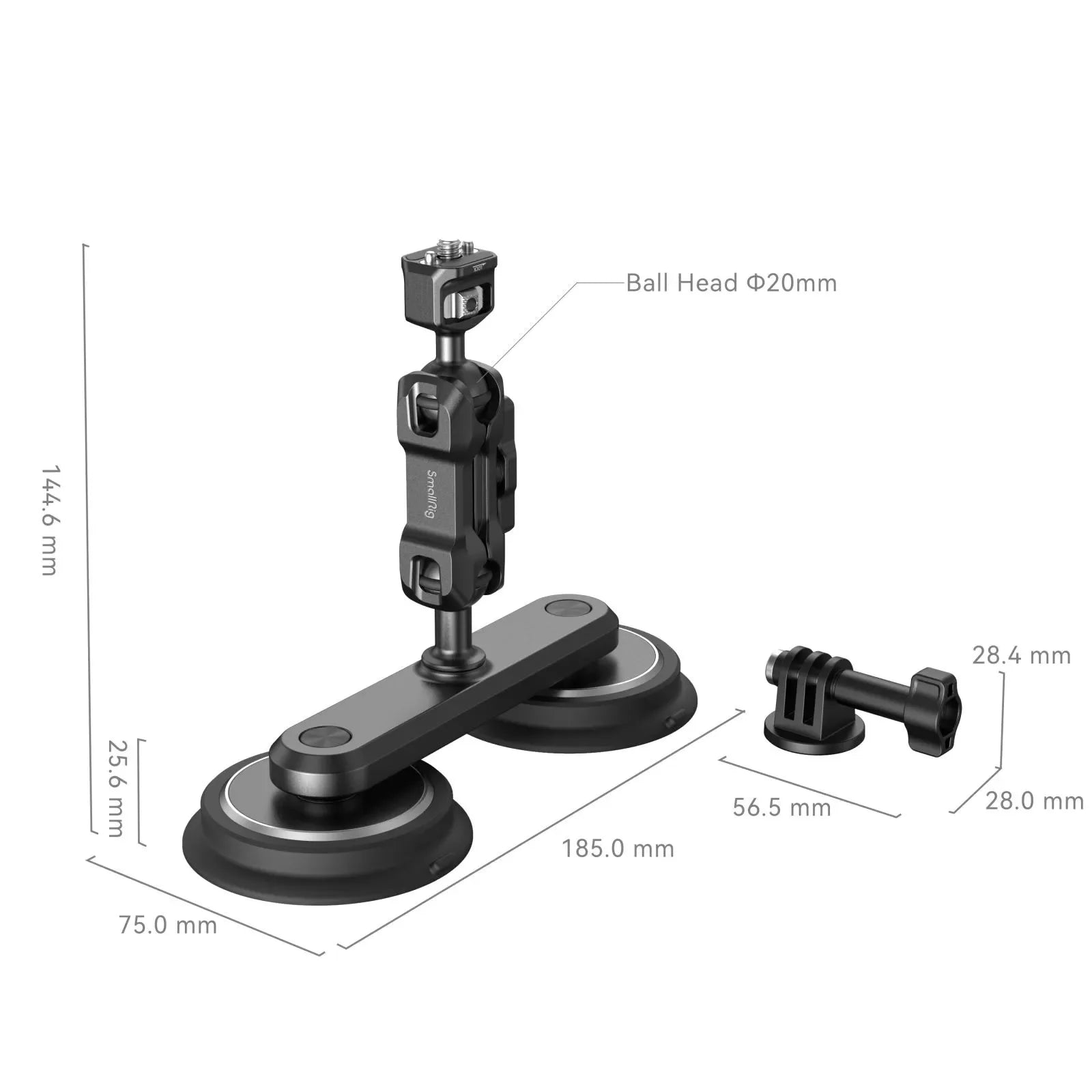 SmallRig Triple/Dual/Single Magnetic Suction Cup Mounting Support Kit for Action Camera Magic Arm Suction Cup