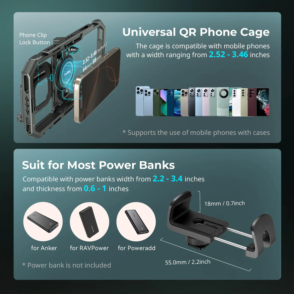 SmallRig x Brandon Li All-in-One Mobile Phone Video Kit Quick Release Cage Kit for iPhone 16 Pro / Pro Max Video Shooting 4596