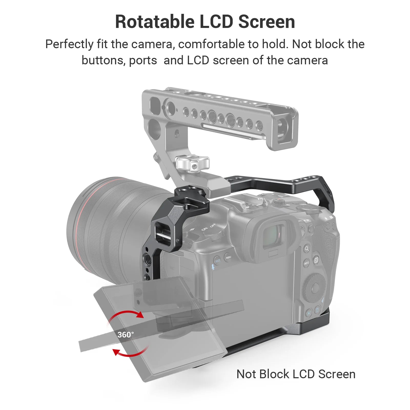 Jaula de cámara completa SmallRig para Canon EOS R5 y R6 tiene placa estilo Arca en la parte inferior con variedades de opciones de montaje 2982-España