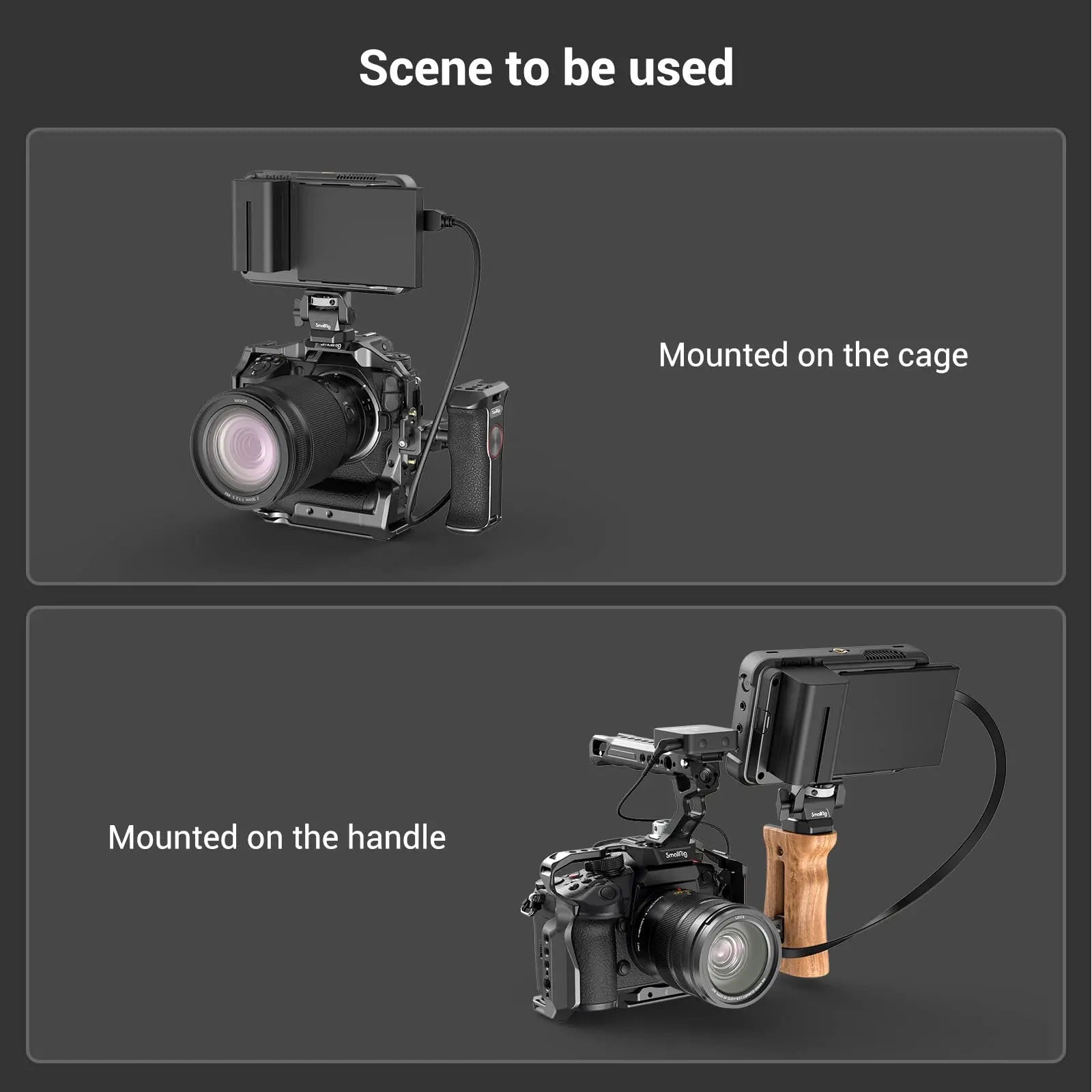 SmallRig DSLR Camera Clamp Swivel and Tilt Adjustable Monitor Mount w/ Screws Mount for Monitor Flash Light DIY Attachment 2904B