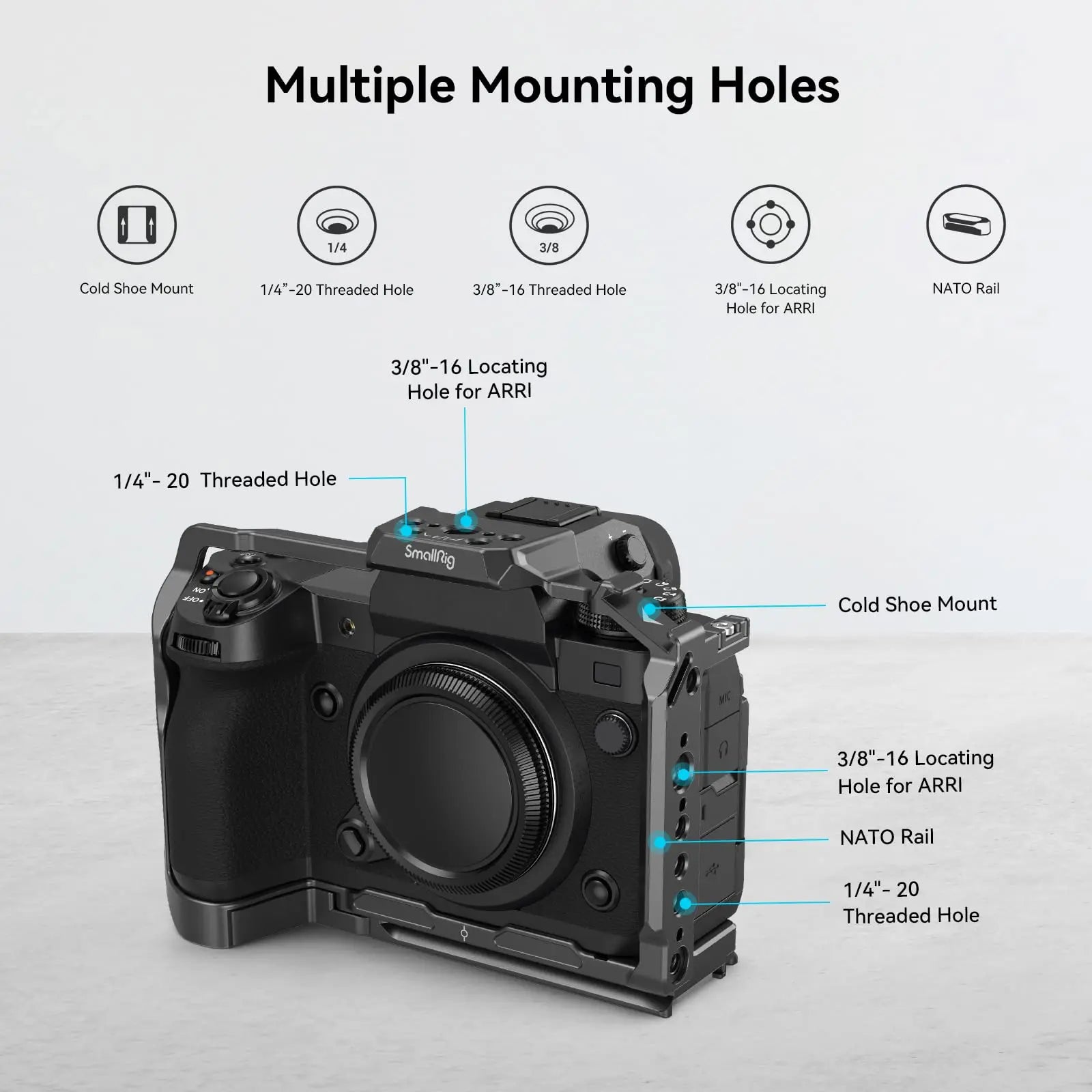 SmallRig Multifunctional Cage for FUJIFILM X-H2S with FT-XH / VG-XH Battery Grip