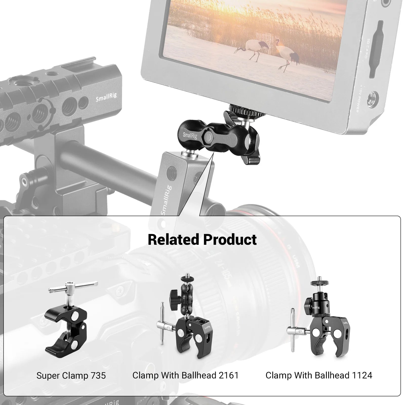 SmallRig Universal Magic Arm with Small Ball Head Monitor Magic Arm For Sony A7S3 / For Canon Camera Accessories