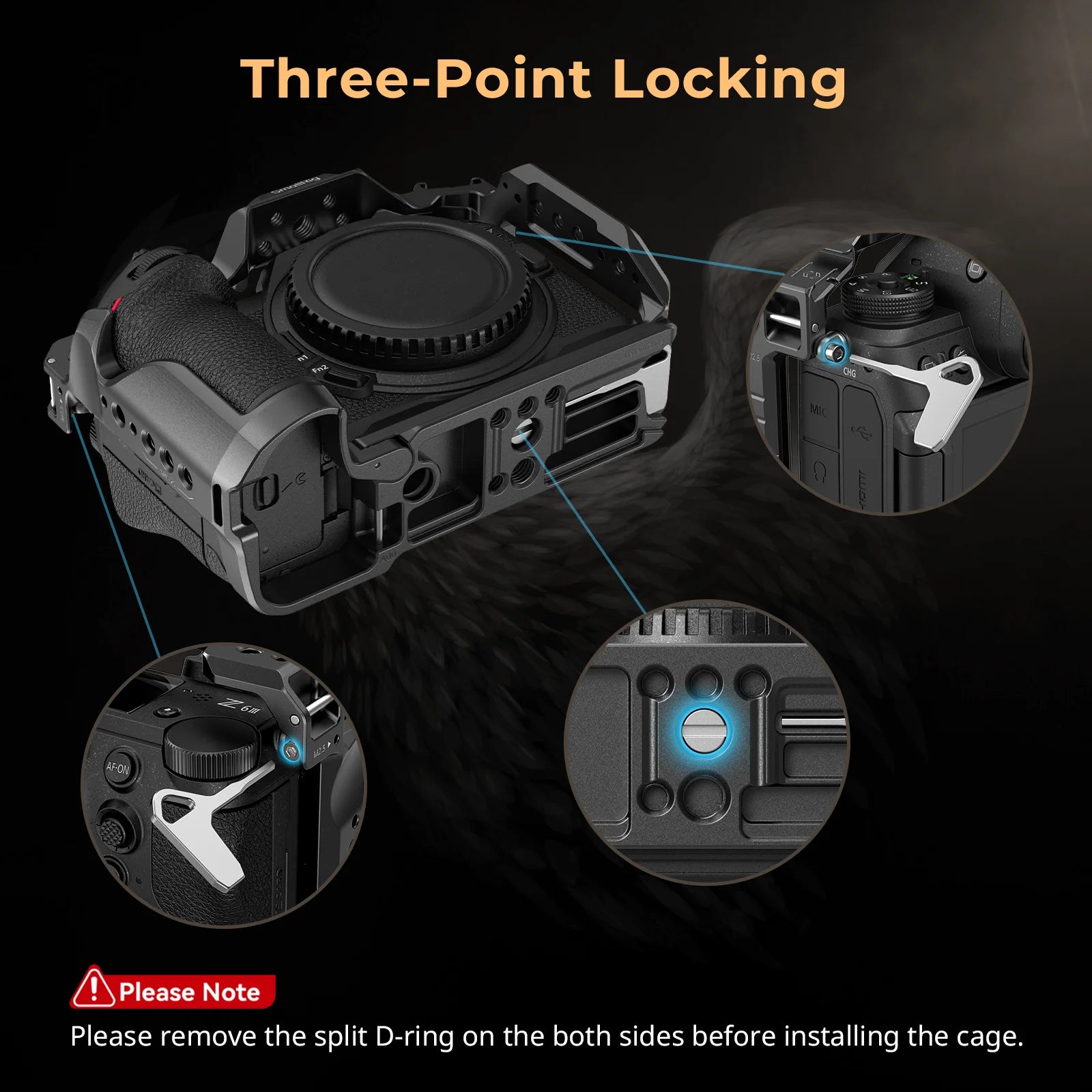 SmallRig Camera Cage for Nikon Z 6III with Arca-Swiss Quick Release Plate for DJI RS 3 /RS 3 Pro /RS 4 /RS 4 Pro or Tripod Mount