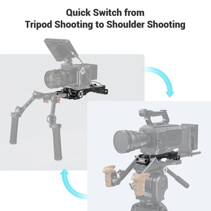 SMALLRIG Quick Release Shoulder Plate for Sony VCT-14 Tripod Adapter with Rosettes Built-in Flat Wrench Shoulder Pad Pro 2837B