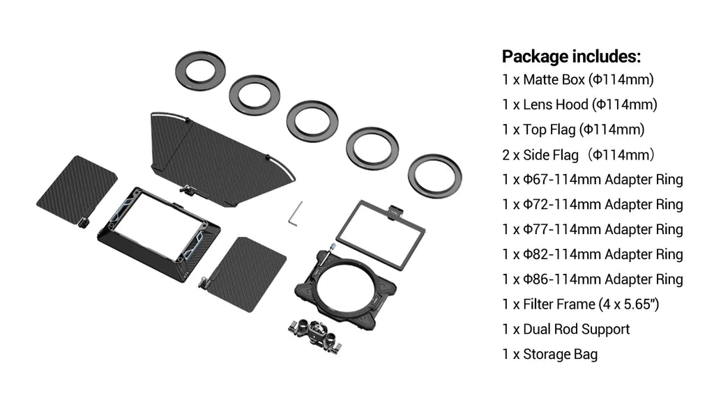 SmallRig Multifunctional Modular Matte Box (Φ114mm) Basic Kit for DSLR Cameras All-Round Light Blocking Quick Disassembly