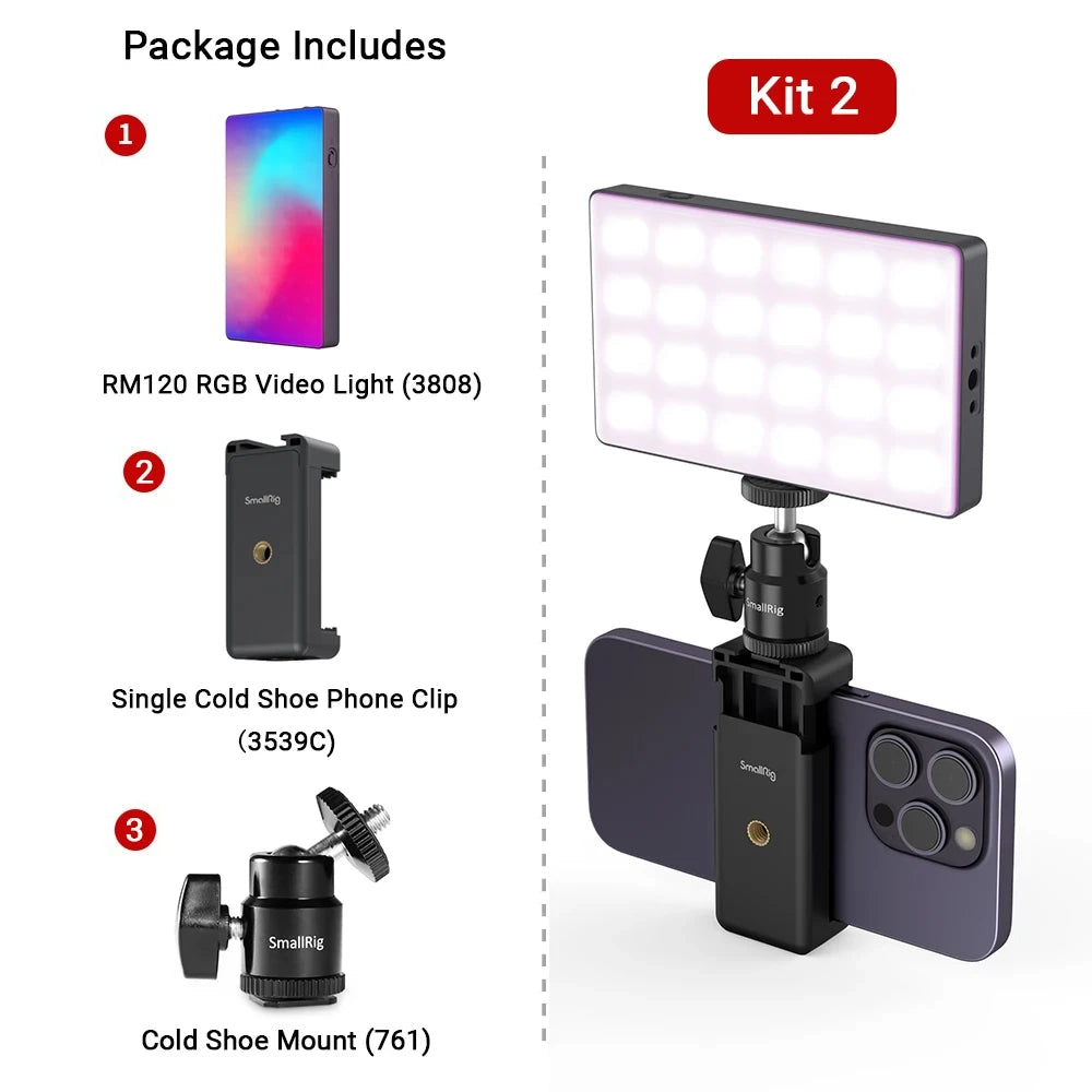 SmallRig RM120 Super Long-Battery-Life RGB Video Light Portable  All-in-One