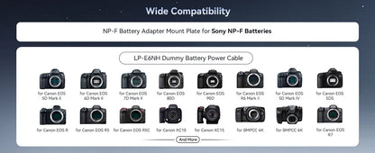 SmallRig NP-F Battery Adapter Mount Plate Kit for Canon EOS R5 / R5C and BMPCC 4K / 6K with Battery Power Cable USB-C interface