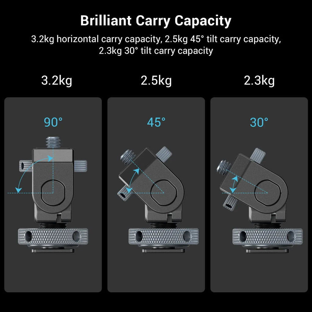 SmallRig Monitor Mount Lite with Cold Shoe Swivels 360° and tilts 180° Adjustable Built-in 1/4"-20 Threaded Hole for Magic Arm