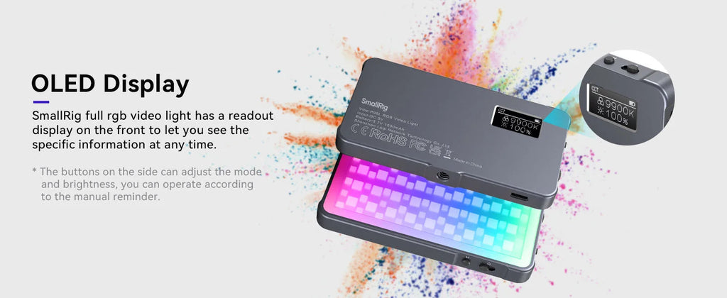 SmallRig P96L RGB Video Light, Portable LED Camera Light