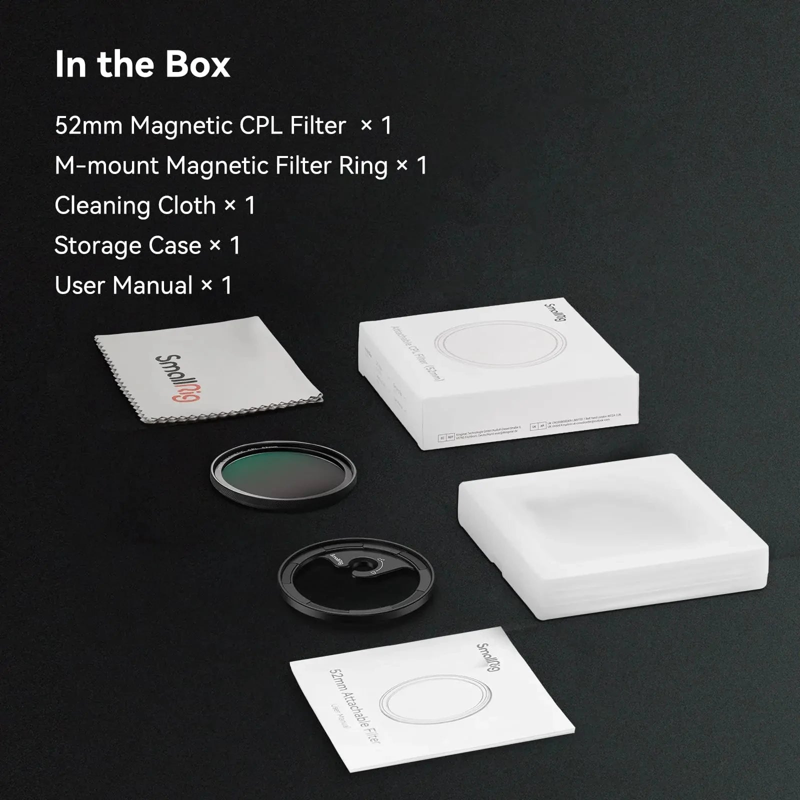 SmallRig 2-in-1 52mm Magnetic Filter Adapter Ring / Phone Stand for iPhone, Foldable Compact and Portable 4219