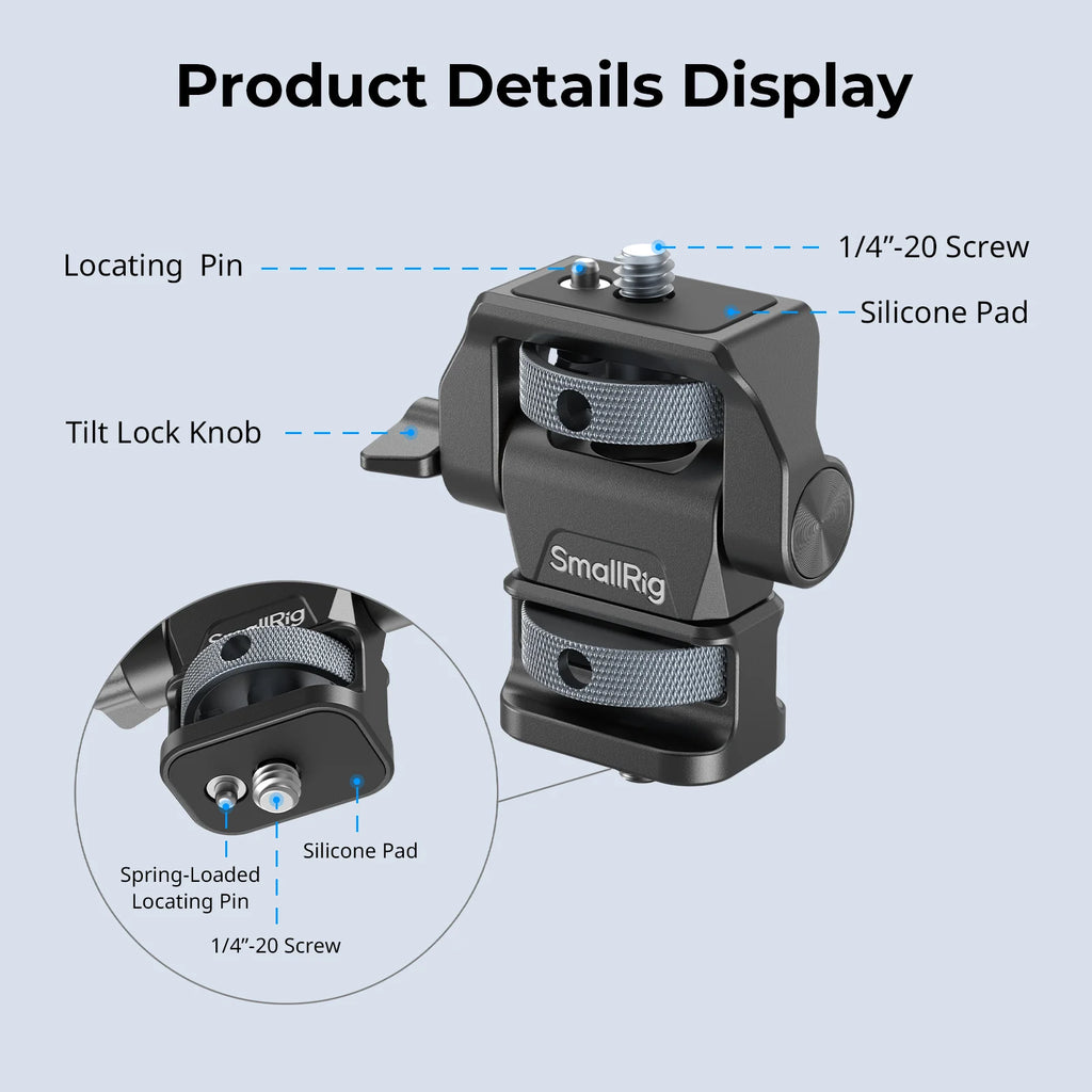 SmallRig Swivel and Tilt Adjustable Monitor Support with 1/4"-20 Screws