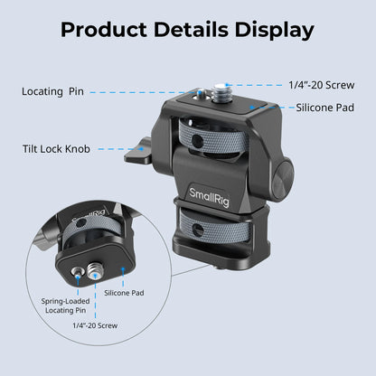 SmallRig Swivel and Tilt Adjustable Monitor Support with 1/4"-20 Screws