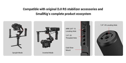SmallRig Wireless Control Dual Handgrip for DJI RS 2 / RS 3 Pro /RS 4 / RS 4 Pro Free Controls Stabilizer Quick-Release Handgrip