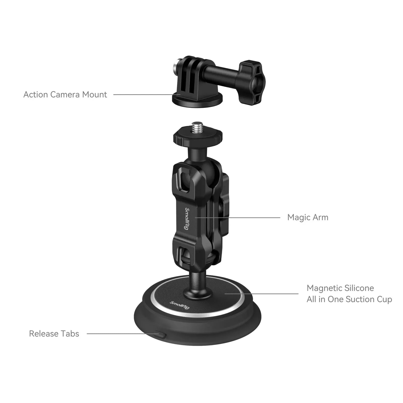 SmallRig Triple/Dual/Single Magnetic Suction Cup Mounting Support Kit for Action Camera Magic Arm Suction Cup