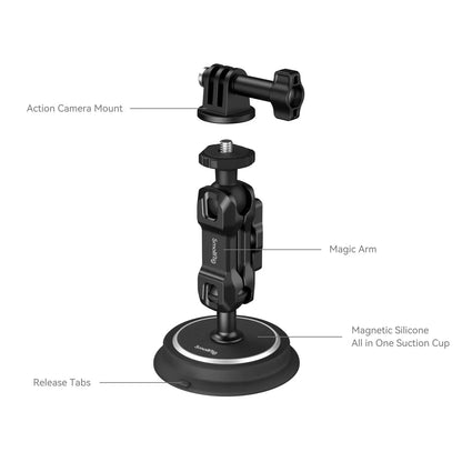 SmallRig Triple/Dual/Single Magnetic Suction Cup Mounting Support Kit for Action Camera Magic Arm Suction Cup
