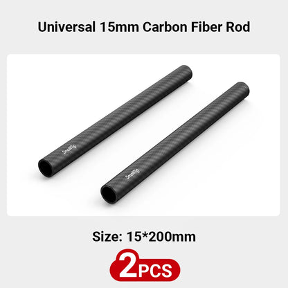 SmallRig 15mm Carbon Fiber Rod Length 10cm/15cm/20cm/22.5cm/30cm, Light Weight Rods for 15mm Support System Camera Rig 2PCS Pack