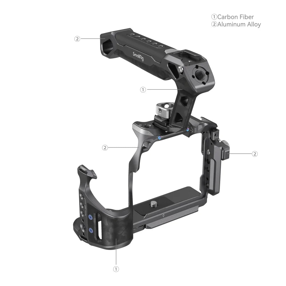 SmallRig A7R V/A7 IV /A7S 3 Cage for Sony Alpha 7R V/ Alpha 7 IV/Alpha 7S III "Rhinoceros" Cage Kit with Cable Clamp - 4308