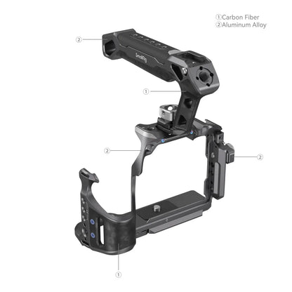 SmallRig A7R V/A7 IV /A7S 3 Cage for Sony Alpha 7R V/ Alpha 7 IV/Alpha 7S III "Rhinoceros" Cage Kit with Cable Clamp - 4308