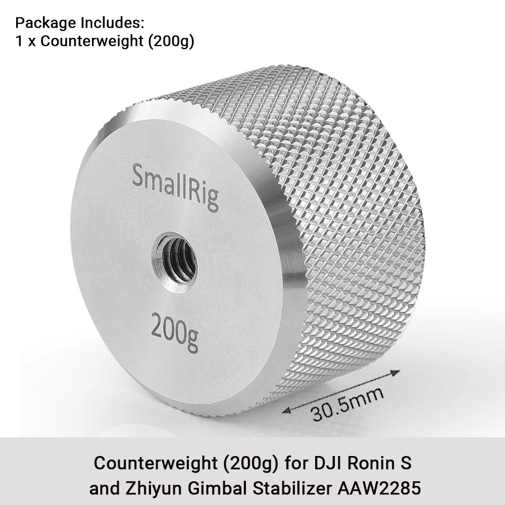 SmallRig Counterweight (50g) for DJI RS 2/RSC 2/RS3/RS3 Pro for Zhiyun-Tech Gimbal Stabilizers 1/4 Thread for Video Balance 2459