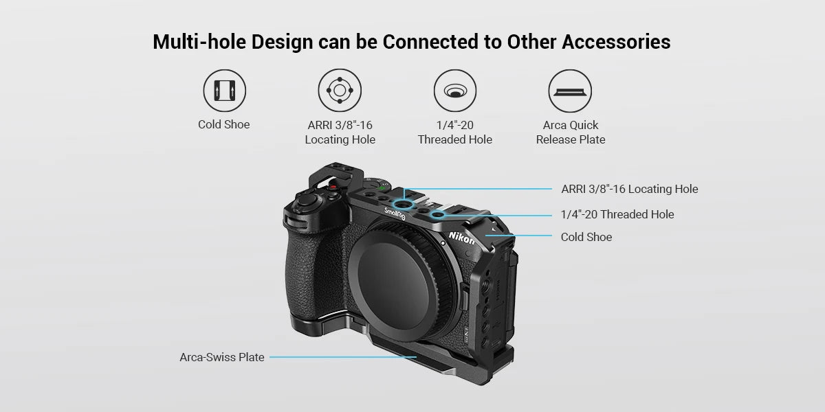 SmallRig Z 30 Cage for Nikon Z 30,Aluminum Alloy Cage with Cold Shoe Mount for Microphone and LED Light for Vlogging 3858