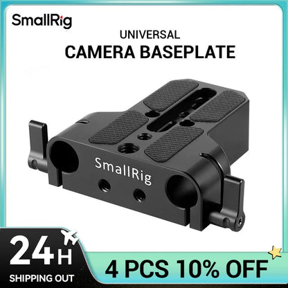 SmallRig Universal Camera Base Plate with 15mm Rod Rail Clamp for Sony A6500/A6600 for Panasonic GH5 For Sony Camera Cage