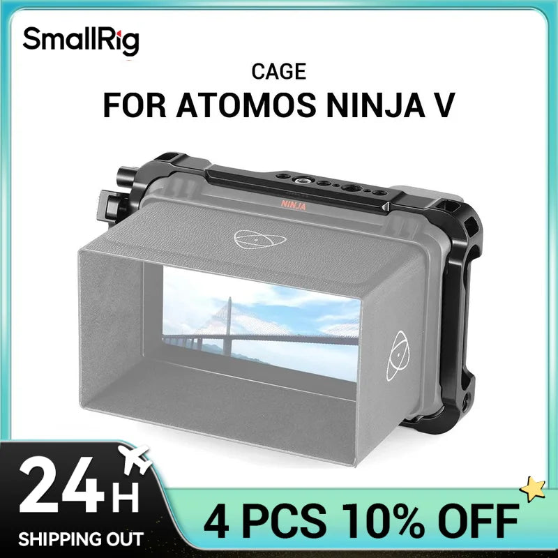 SmallRig Director's Monitor Cage for Atomos for Ninja V Feature with NATO rails on the top and bottom 2209