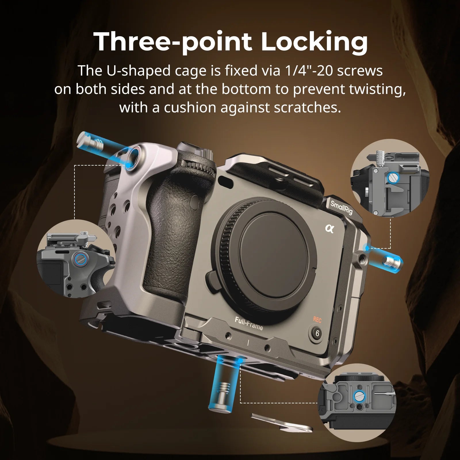 SmallRig FX3 / FX30 Advanced Cage Kit, HawkLock Quick Release Cage Kit for Sony FX3 / FX30 with Top Handle, Cable Clamp 4771