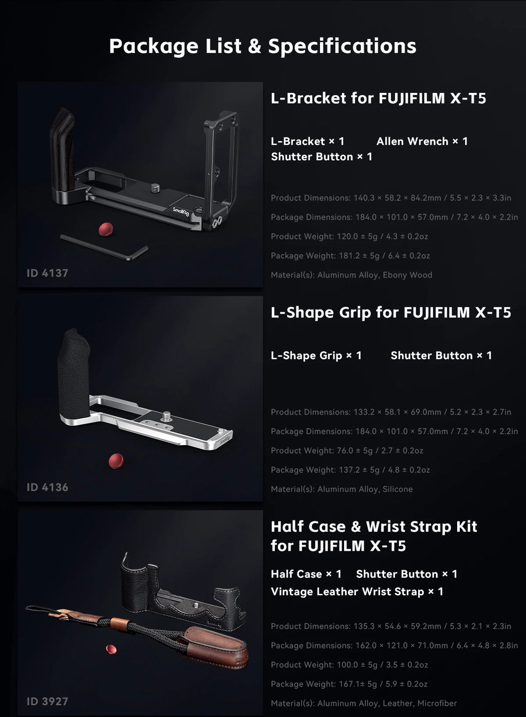 SmallRig Multifunctional Cage for FUJIFILM X-T5 Retro Handheld Cage Kit