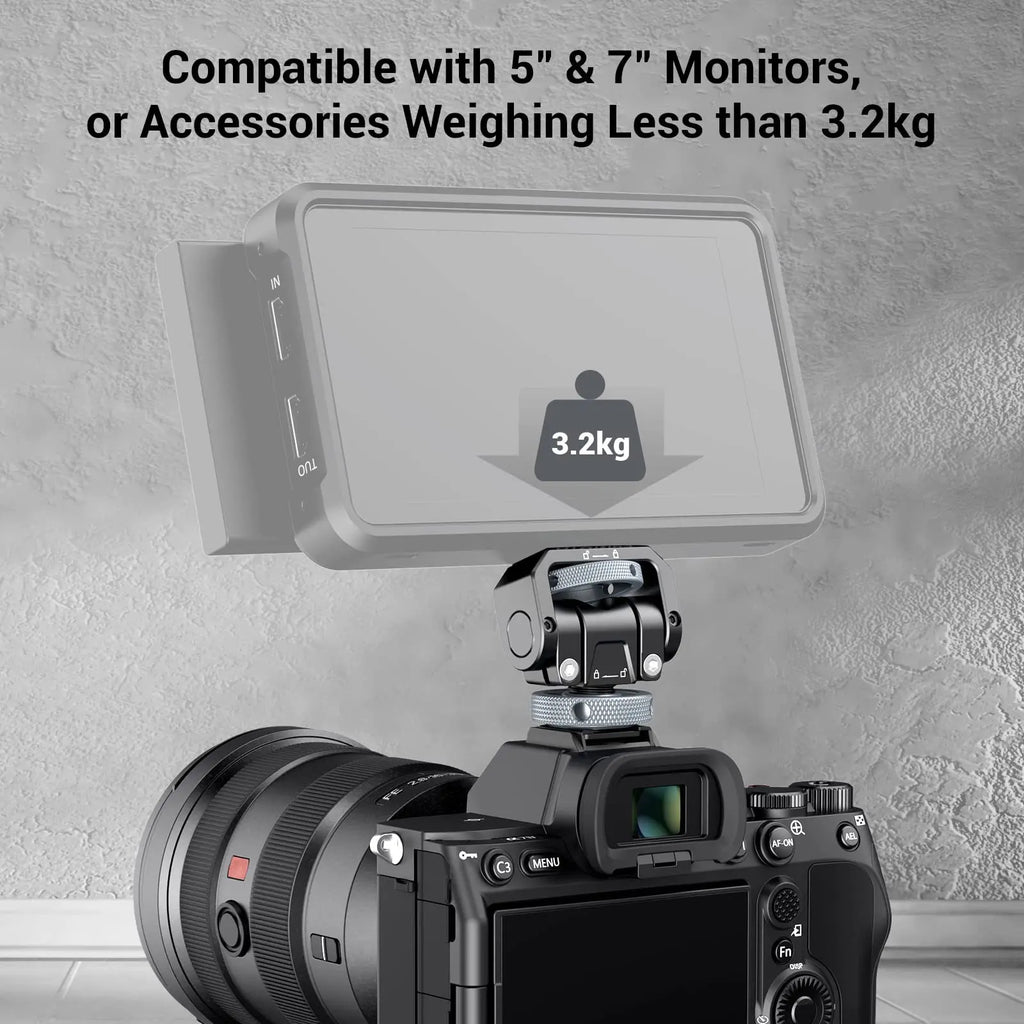 SmallRig Monitor Mount Lite with Cold Shoe Swivels 360° and tilts 180° Adjustable Built-in 1/4"-20 Threaded Hole for Magic Arm