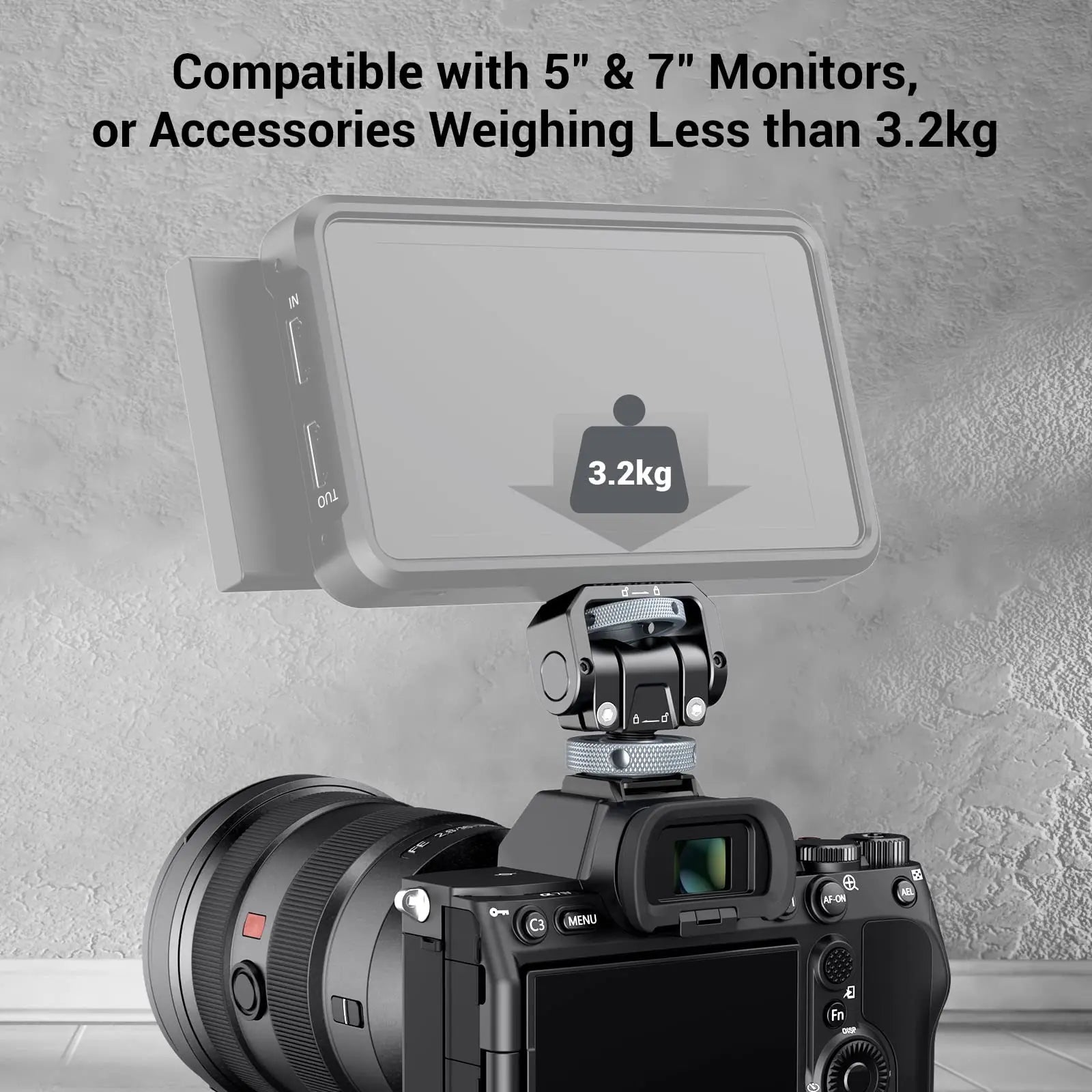 SmallRig Monitor Mount Lite with Cold Shoe Swivels 360° and tilts 180° Adjustable Built-in 1/4"-20 Threaded Hole for Magic Arm