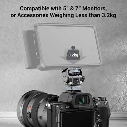 SmallRig Monitor Mount Lite with Cold Shoe Swivels 360° and tilts 180° Adjustable Built-in 1/4"-20 Threaded Hole for Magic Arm