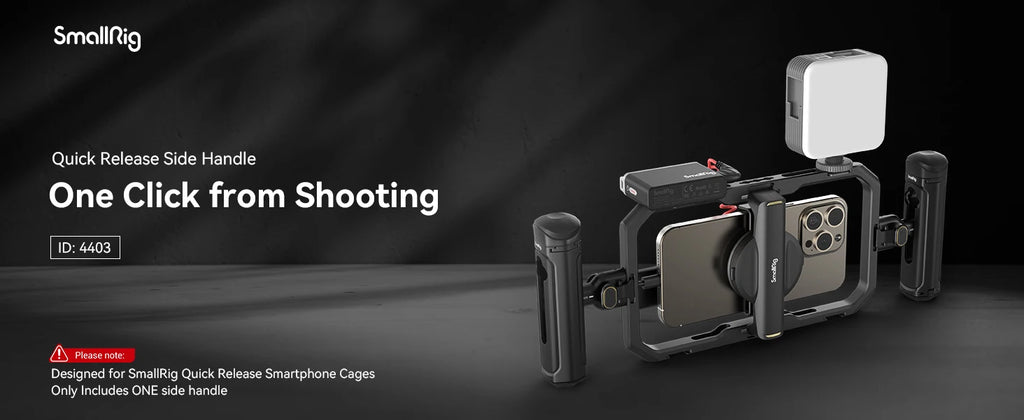 SmallRig Quick Release Side Handle for iPhone 15 Series Cage for Huawei for Samsung Cage for Universal Mobile Phone Cage 4299