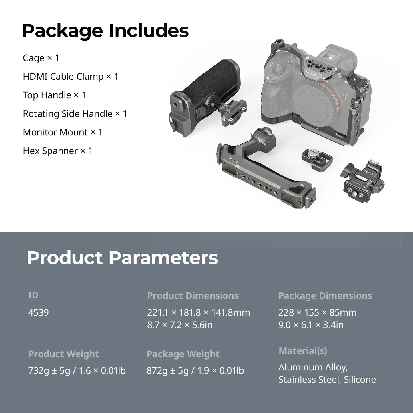 SmallRig α7 IV,α7S III,α7R V Camera Cage HawkLock Quick Release Advanced Cage Kit for Sony Alpha 7R V/ Alpha 7 IV/ Alpha 7S III