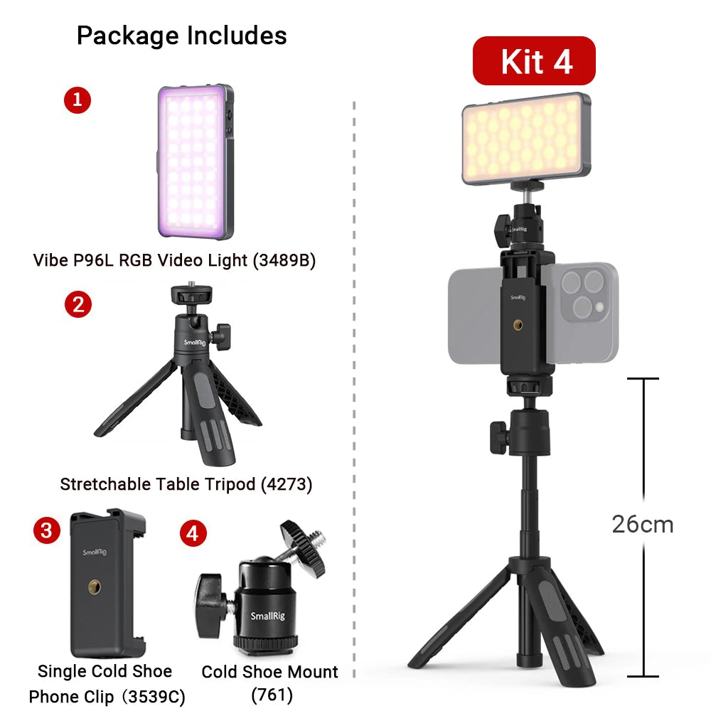 SmallRig P96L RGB Video Light, Portable LED Camera Light