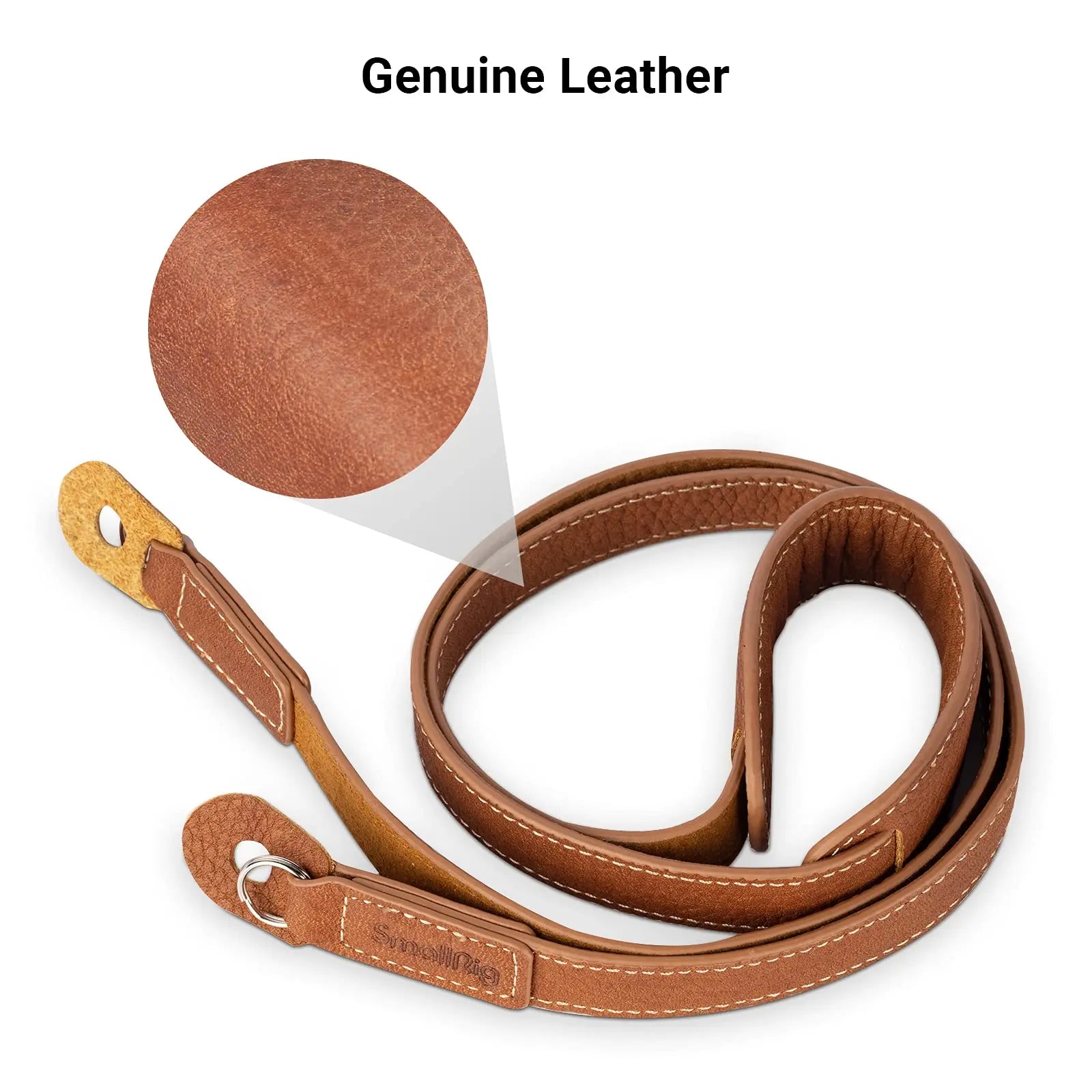 SmallRig Leather Camera Strap, Vintage Brown Genuine Leather Neck Shoulder Camera Strap
